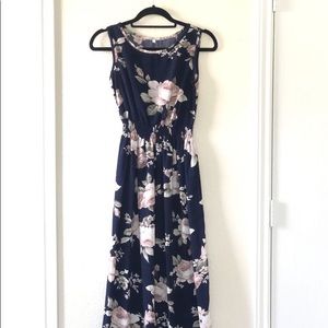 Maxi Blue Floral Dress